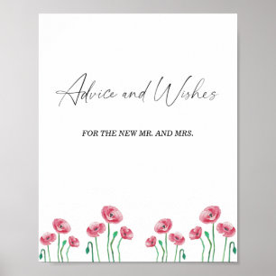 Poster Cartaz de conselhos e votos florais para Recém-Cas