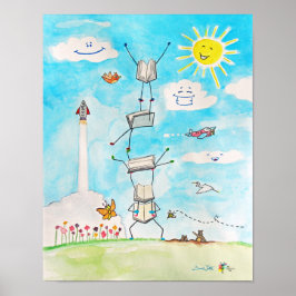 Poster Cartaz de Contabilidade Arte Equilibrar os Livros 