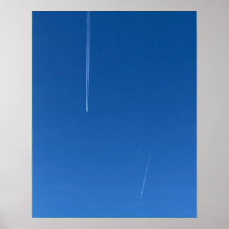 Poster Cartaz de Contrails do Céu Azul Profundo Minimalis