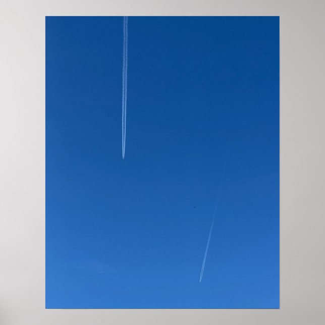 Poster Cartaz de Contrails do Céu Azul Profundo Minimalis (Frente)