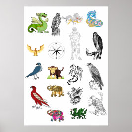 Poster Cartaz de Convite de Casamento | Arte Animal Elega