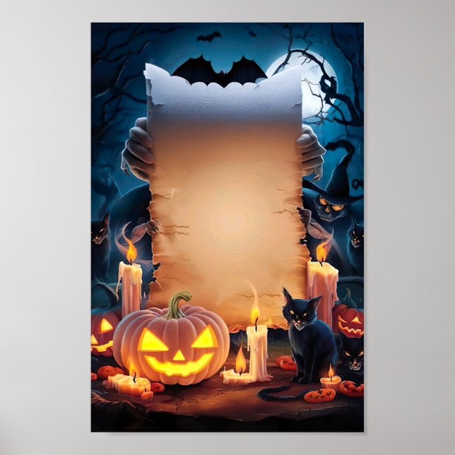 Poster Cartaz de Convite em Branco de Halloween #14 (Frente)