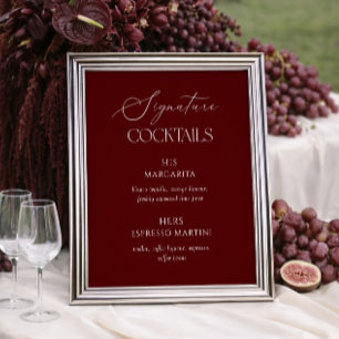 Poster Cartaz de Coquetéis Personalizados para Casamento