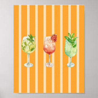 Poster cartaz de coquetel de verão italiano