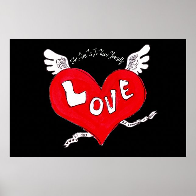 Póster Cartaz de Coração de Amor com Tatuagem (Frente)