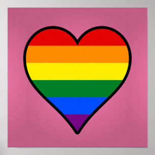 Poster cartaz de coração do orgulho LGBT