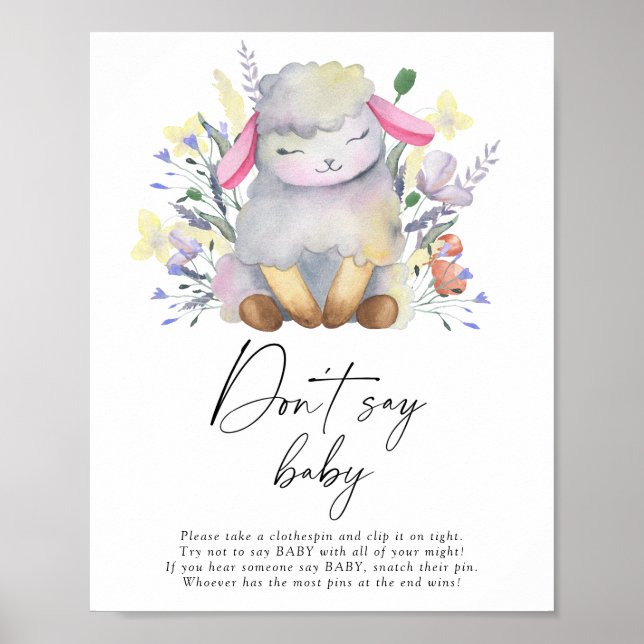 Poster Cartaz de Cordeirinho - Não diga bebê (Frente)