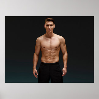 Poster Cartaz de Corpo de Fitness Masculino Atlético
