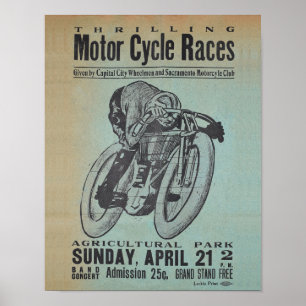 Poster Cartaz de Corridas de Moto