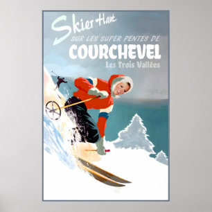 Poster Cartaz de Courcheval França Novo Retro Esportes de