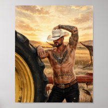 Cartaz de Cowboy de Pneu de Trator