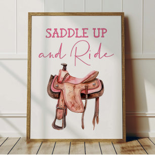 Poster Cartaz de Cowgirl para montar Quarto de Crianças D
