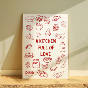 Poster Cartaz de Cozinha de Fazenda Cheia de Amor