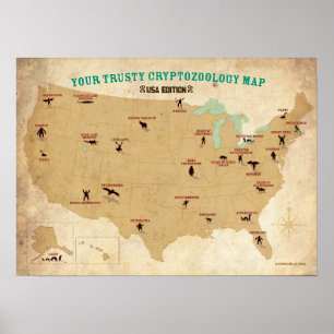 Poster Cartaz de Criptozoologia dos Estados Unidos