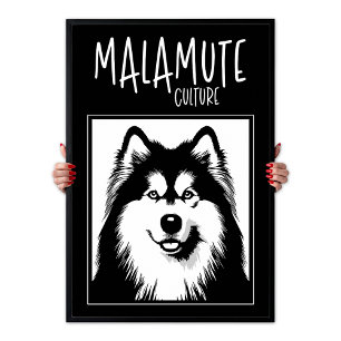 Poster Cartaz de Cultura Alaskan Malamute em Arte Pop Edg