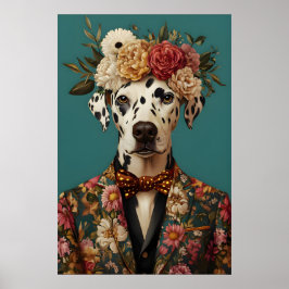 Poster Cartaz de dálmata de terno, Retrato de dálmata
