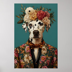 Poster Cartaz de dálmata de terno, Retrato de dálmata