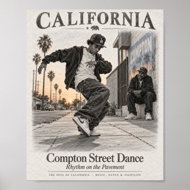 Poster Cartaz de Dança da Rua Compton (Frente)