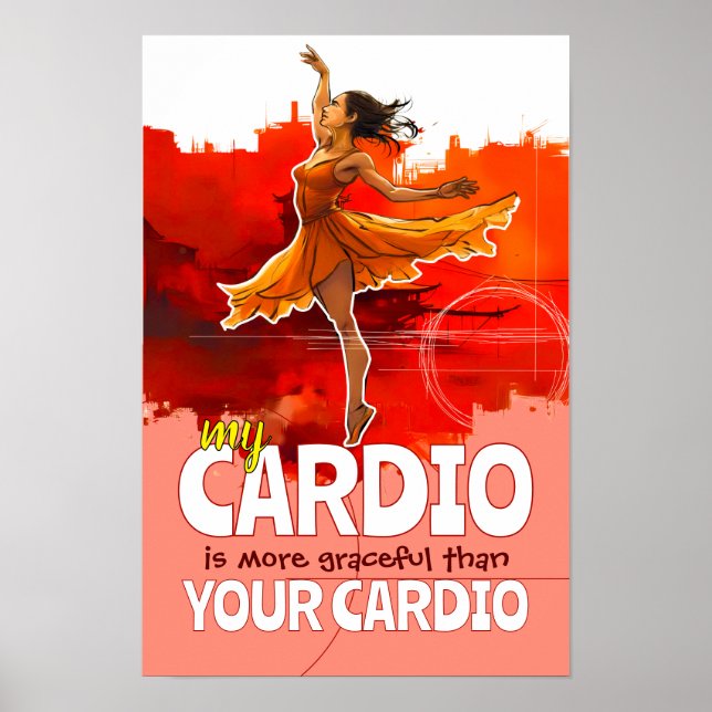 Poster Cartaz de Dança de Balé Cardio Gracioso (Frente)