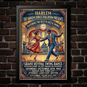 Poster Cartaz de Dança Swing Vintage