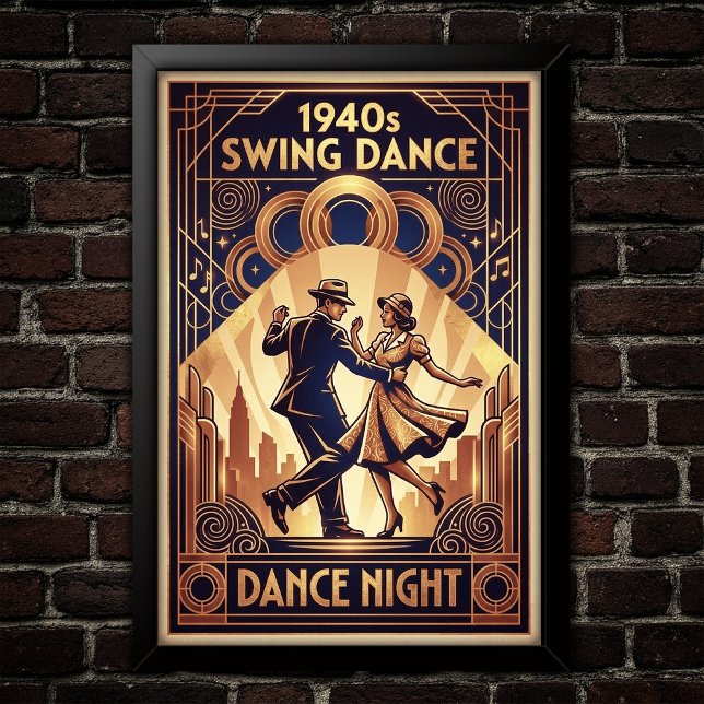 Poster Cartaz de Dança Swing Vintage (Criador carregado)