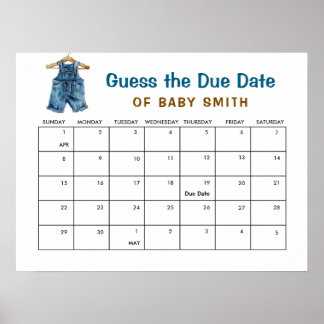 Poster Cartaz de Data Provável do Western Baby Shower do