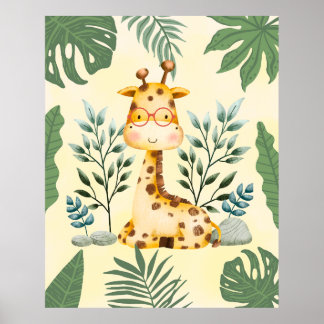 Poster Cartaz de Decoração de Berçário com Óculos de Gira