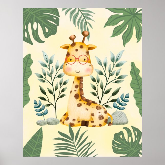 Poster Cartaz de Decoração de Berçário com Óculos de Gira (Frente)