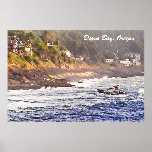 Póster Cartaz de Depoe Bay, Oregon (Frente)
