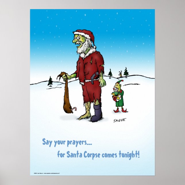 Poster Cartaz de desenho animado de zumbi cadáver de Papa (Frente)