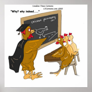 Póster Cartaz de Desenho Animado Divertido da Filosofia d