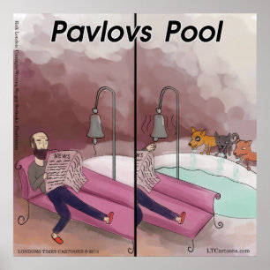 Póster Cartaz de desenho animado engraçado da piscina de