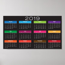 Cartaz de Design de Calendário de 2019