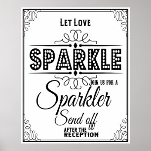 Póster Cartaz de despedida com brilho para casamento