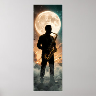 Poster Cartaz de Devaneio ao Saxofone ao Luar no Caos