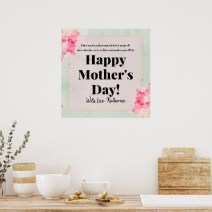 Poster Cartaz de Dia das Mães com Carinho da Filha para a