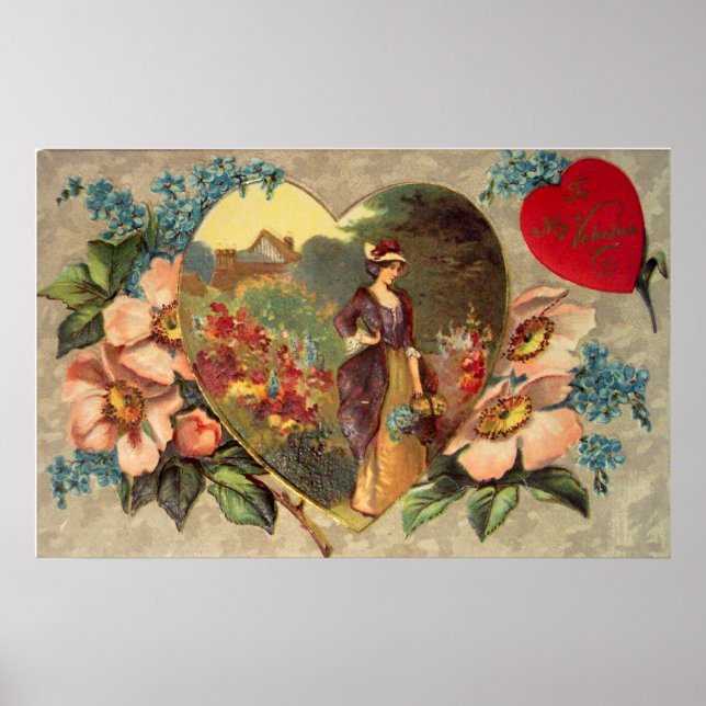 Poster Cartaz de Dia dos Namorados de Jardim de Flores (Frente)