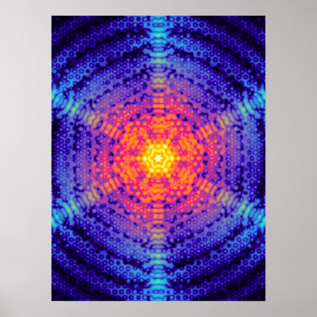 Poster Cartaz de Difração Hexagonal (Frente)