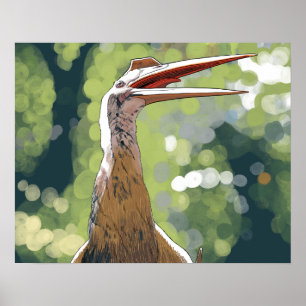 Poster Cartaz de dinossauro - Quetzalcoatlus