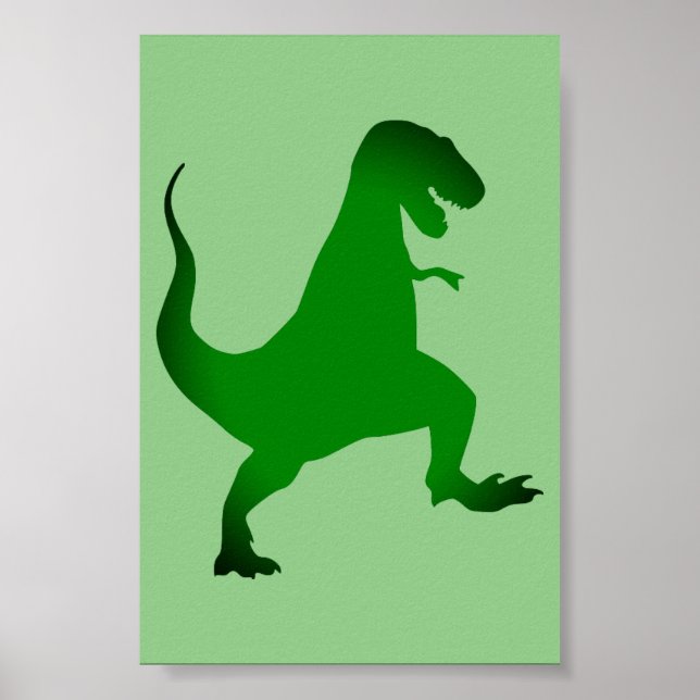 Poster Cartaz de Dinossauro T-Rex Verde (Frente)