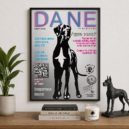 Póster Cartaz de Dogue Alemão para Vendedor de Filhotes 