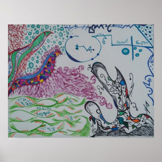 Poster Cartaz de Doodle Abstrato (Frente)