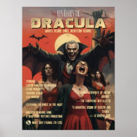 Cartaz de Drácula Arte Gótico de Vampiro Terror Es