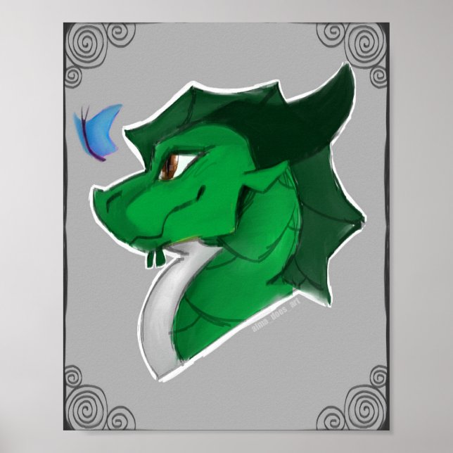 Poster Cartaz de Dragão Fofo (Frente)