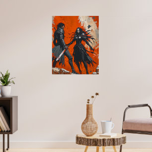 Poster Cartaz de Duelo de Cavaleiro Gótico – Arte de Fant