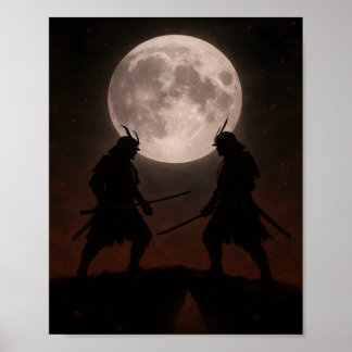 Poster Cartaz de Duelo Épico de Samurai sob a Lua Cheia