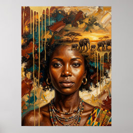 Poster Cartaz de Elefante Feminino Africano