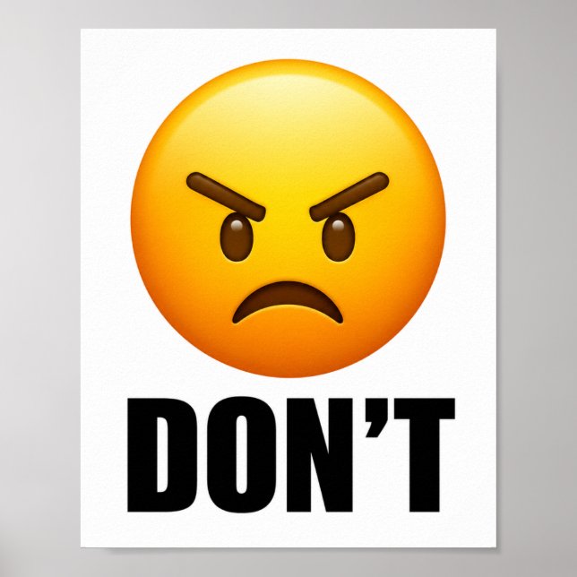 Poster Cartaz de Emoji Bravo NÃO (Frente)
