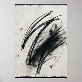 Poster Cartaz de Esboço de Carvão Abstrato | Linha Gestua