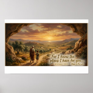 Poster Cartaz de Escritura de Jeremias 29:11 Versículo da
